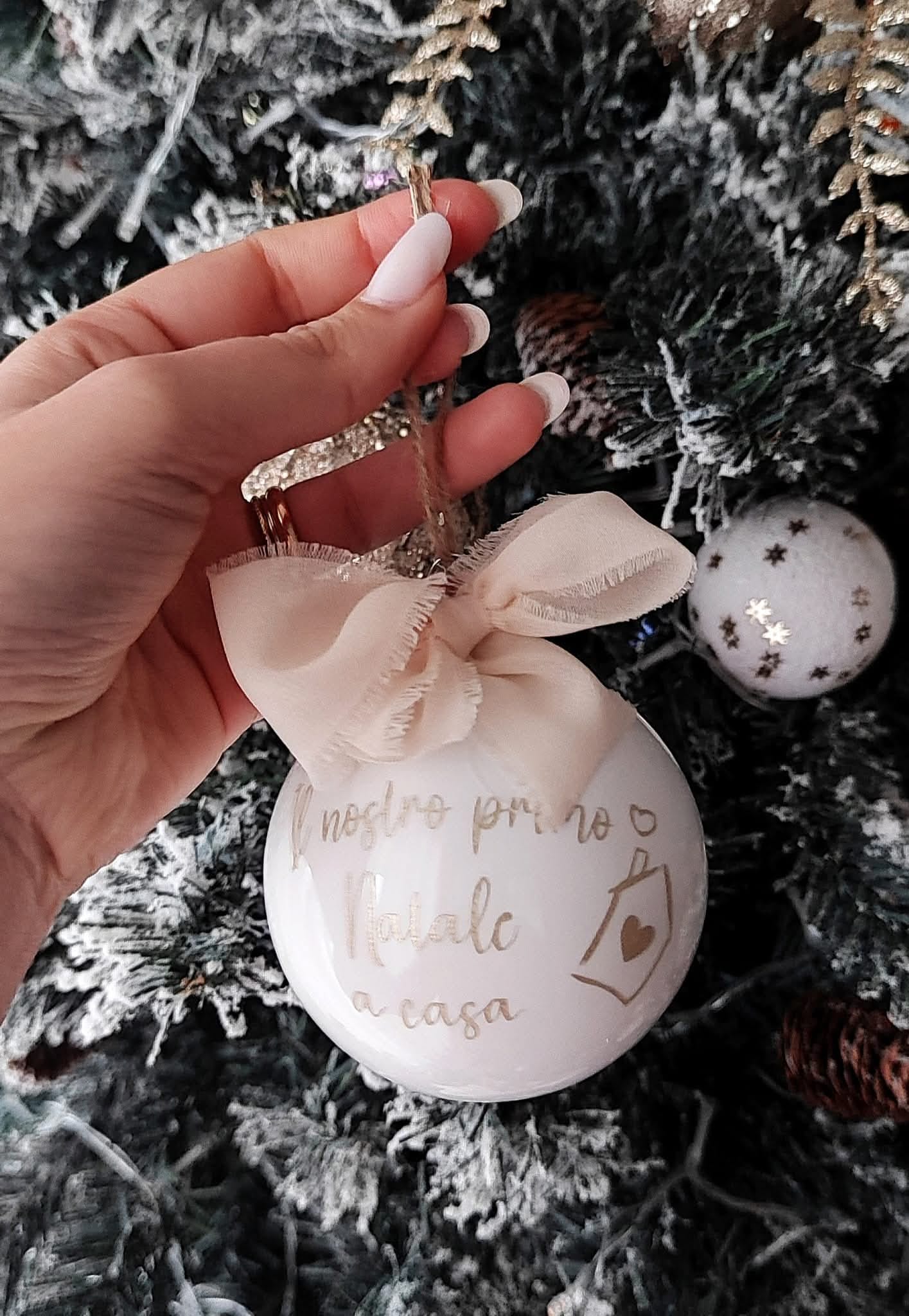 Pallina "Il nostro Primo Natale a Casa"