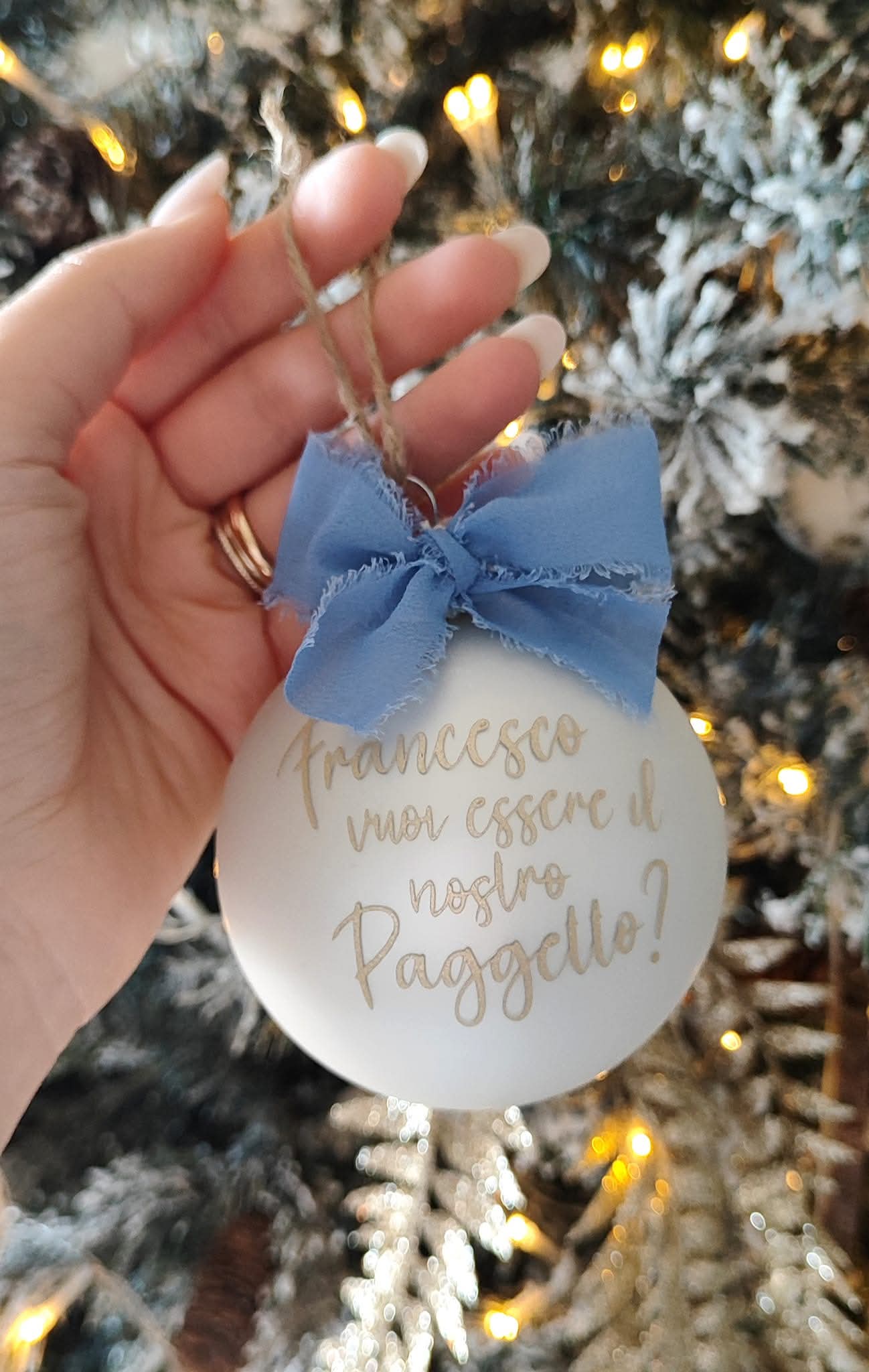 Pallina di Natale "Vuoi Essere il nostro Paggetto?"